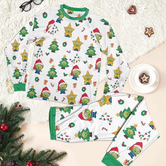 Discover Funny Toy Story Alien Santa Claus Pajamas Set, Pixar Alien Christmas Vibes Sleepwear, Disney Toy Story Holiday Pjs, Christmas Party Pjs