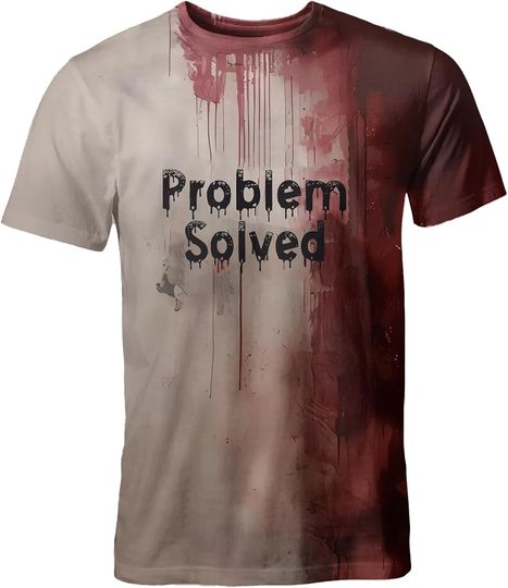 Discover Problem Solved Bloody Shirt Funny Halloween Costumes T-Shirt Unisex Short Sleeve Horror Graphic Tees for Men Women