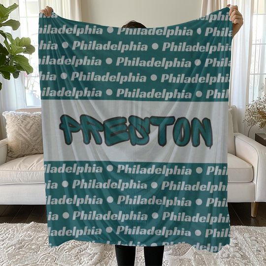 Discover Personalized Blanket Philadelphia Football - Custom Name Sports Fan Gift