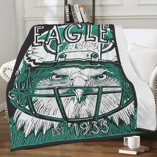 Eagles Est 1933 Throw Blanket - Football Fan Throw - Soft Cozy Team Spirit Home Decor