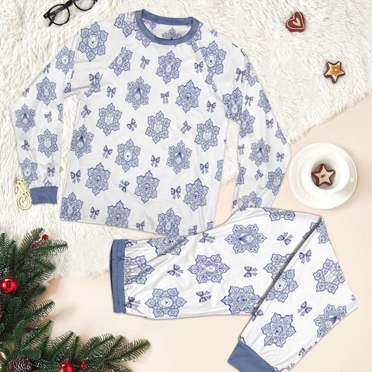 Discover Cute Winnie The Pooh Snowflake Coquette Bow Pajamas Set, Cozy Pooh And Friends Winter Vibes Sleepwear, Disney Christmas Party 2025 Pajamas