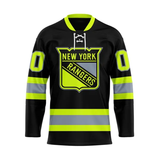 Personalized New York Rangers Honoring Firefighters Lace Hockey Shirt Fan Gear
