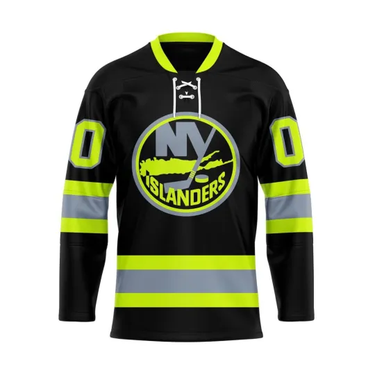 Discover Personalized New York Islanders Honoring Firefighters Lace Hockey Shirt Fan Gear