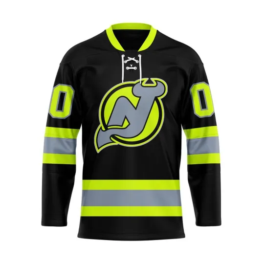Discover Personalized New Jer.sey Devils Honoring Firefighters Lace Hockey Shirt Fan Gear