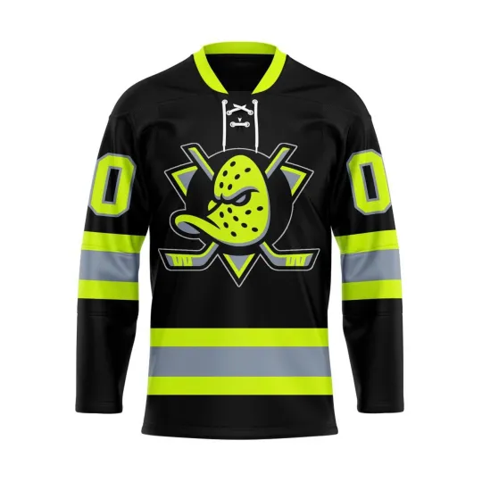 Personalized Anaheim Ducks Honoring Firefighters Lace Hockey Shirt Fan Gear Gift