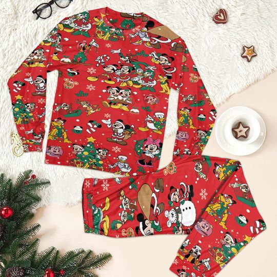Discover Disney Christmas Pajamas Set, Mickey & Friends Holiday Sleepwear, Cute Xmas Matching Family Pajamas, Disney Christmas Pajamas For Kid Adult
