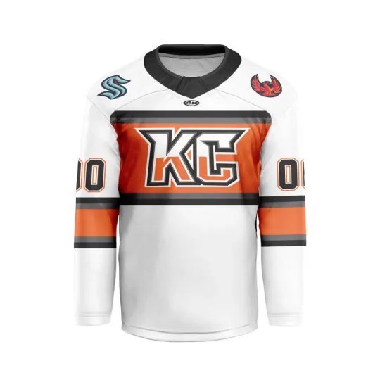 Discover Personalized Kansas City Mavericks White V-shaped Hockey Shirt Fan Gear Gift