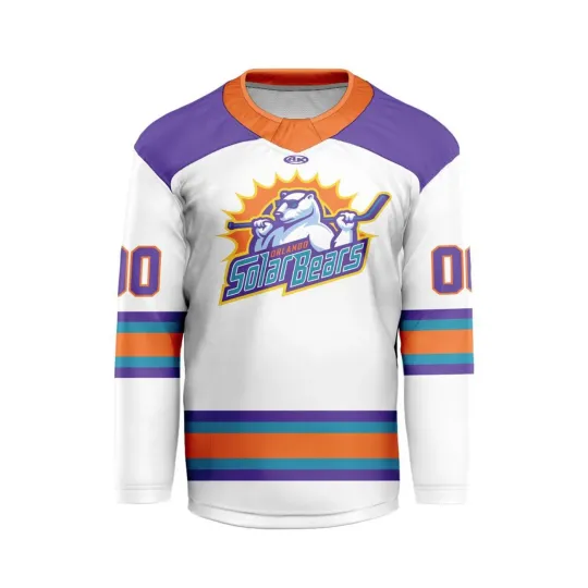 Discover Personalized Orlando Solar Bears White V-shaped Hockey Shirt Men's Fan Gear Gift
