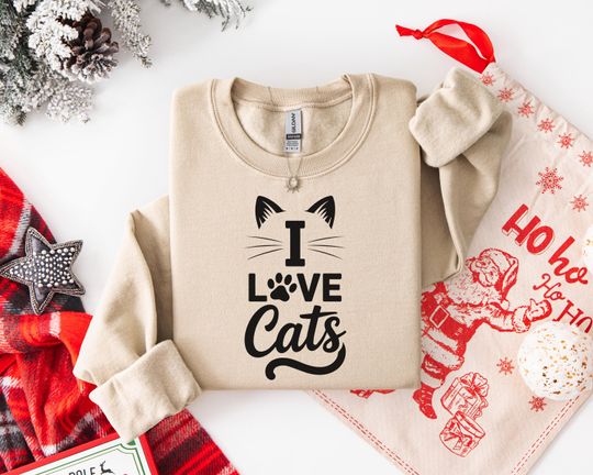 Discover Stylish Unisex 'I Love Cats' Cotton Hoodie - Cozy Cat Lover's Gift - t-shirt | tee, Perfect Gift for Any Occasion Soft Premium Cotton Blend