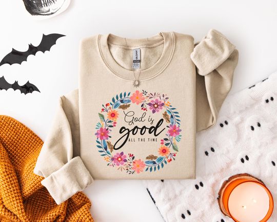 Discover Positive Message Sweatshirt with Spiritual Floral Design for Stylish Comfort Faithful Expression, Unisex Fit Available