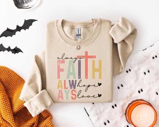 Discover Spiritual Faith Love Graphic Sweatshirt - Pastel Heart Design for Everyday Positivity t-shirt, Perfect Gift for Any Occasion