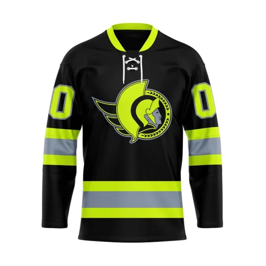 Discover Custom Ottawa Senators Honoring Firefighters Lace Hockey Shirt Fan Gear Gift