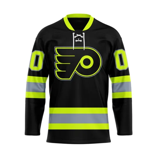 Discover Personalize Philadelphia Flyers Honoring Firefighters Lace Hockey Shirt Fan Gear
