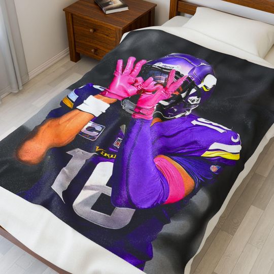 Discover Justin Jefferson Vikings Throw Blanket