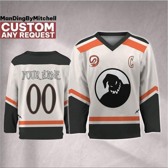 Discover Custom Disney Christmas Oogie Boogie Color Hockey Jersey, Kid Adult Matching Hockey Jersey, Disneyland Family