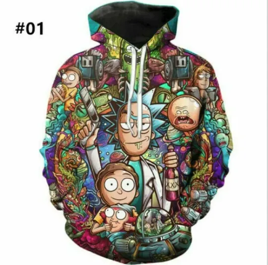 Discover Cartoon 3D Print Men Women Hoodie Sweater Sweatshirt Jacket Pullover Tops 531