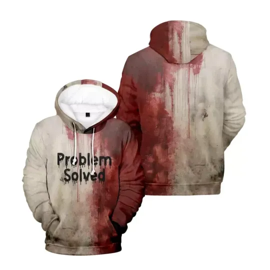 Hoodie 3D Halloween 2024, I'M Fine Bloody hoodie Problem Solved, blood hoodie