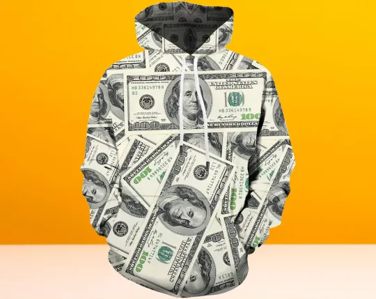 Vintage Money 3D Hoodie – Funny Meme Streetwear Unisex Sweatshirt