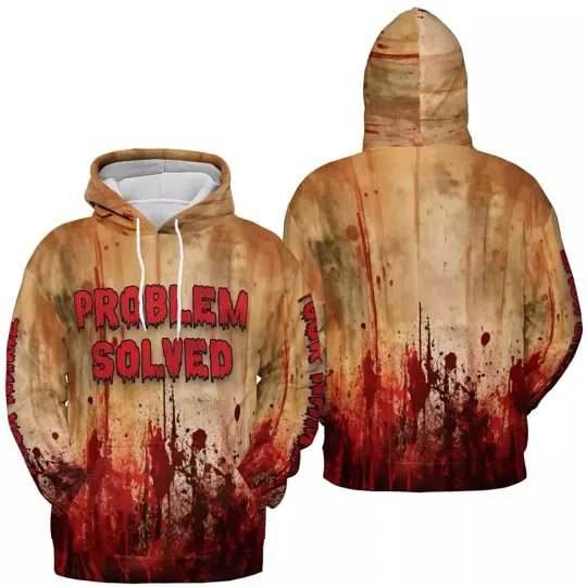 Discover Personalized Bloody Problem Solved 3D All Over Print Hoodies - Adults & Youth