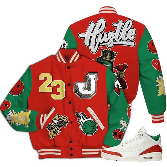 Discover Dunkare Varsity Jacket Retro El Vuelo 3s - Hustles Money Number 23