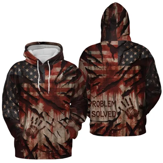 Problem Solved Bloody Halloween Hoodies 3D All Over Print - Adults & Youth