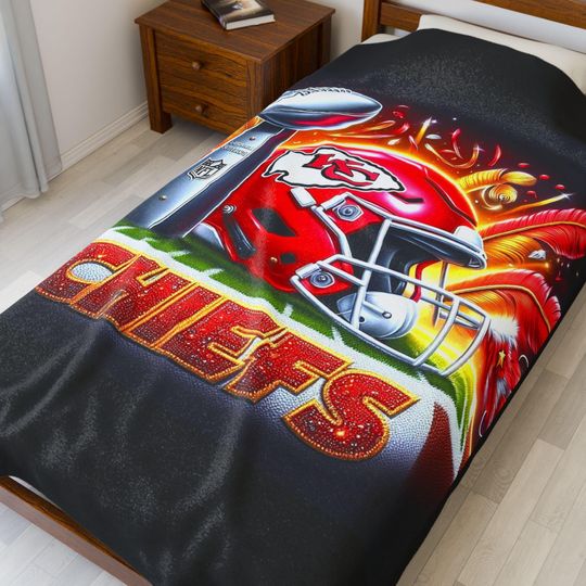 Discover Kansas City Football Throw Blanket -  Cozy Sports Throw, Game Day Decor, Fan Gift