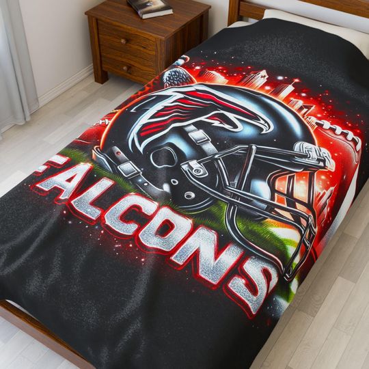 Atlanta Football Throw Blanket -  Cozy Sports Throw, Game Day Decor, Fan Gift