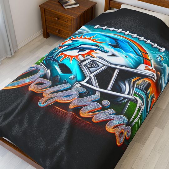 Discover Miami Football Throw Blanket -  Cozy Sports Throw, Game Day Decor, Fan Gift