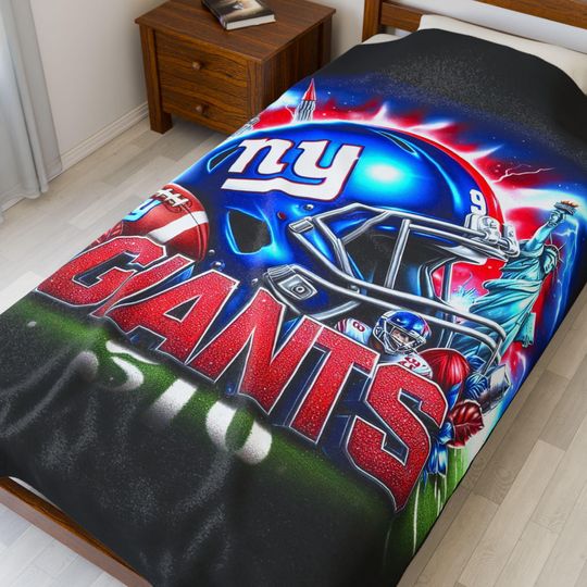 Discover New York NY Football Throw Blanket -  Cozy Sports Throw, Game Day Decor, Fan Gift