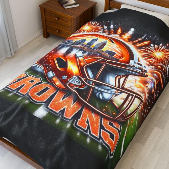 Discover Cleveland Football Throw Blanket - Cozy Sports Throw, Game Day Decor, Fan Gift