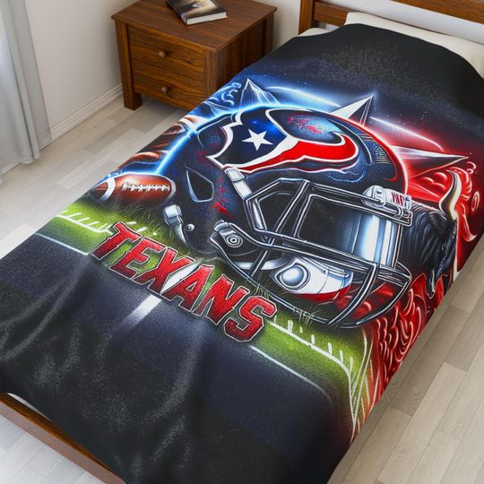 Discover Houston Football Throw Blanket - Cozy Sports Throw, Game Day Decor, Fan Gift