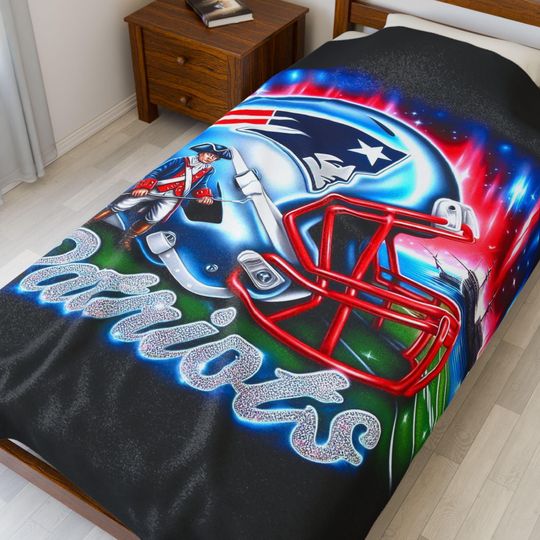New England Football Throw Blanket -  Cozy Sports Throw, Game Day Decor, Fan Gift