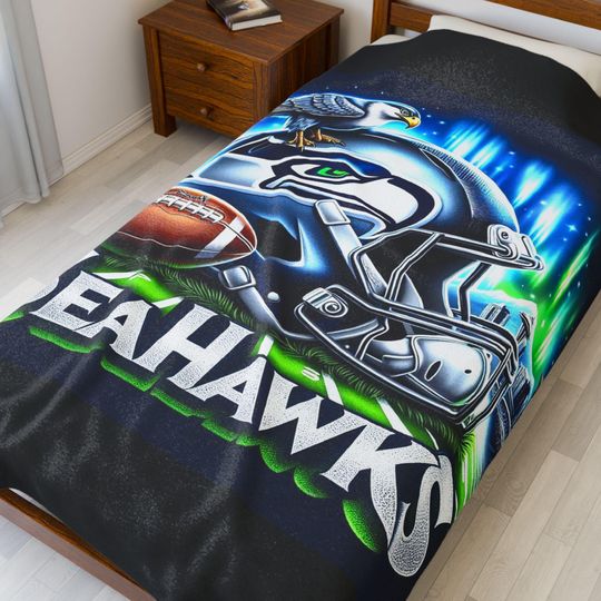 Seattle Football Throw Blanket - Cozy Sports Throw, Game Day Decor, Fan Gift