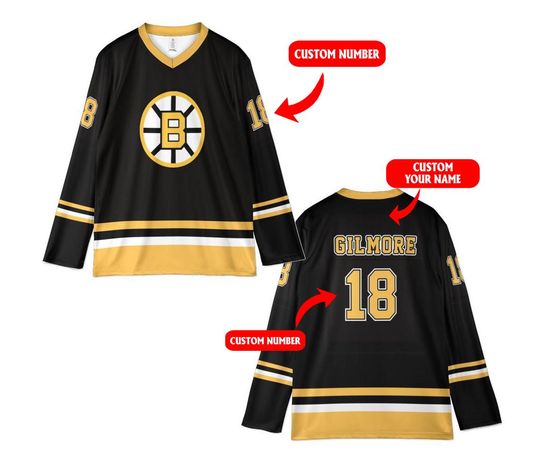 Happy Gilmore 2 Jersey, V-Neck Long Sleeve Hockey Shirt for Men & Women, Movie Cosplay Streetwear, Retro Film Sportswear Christmas Gift