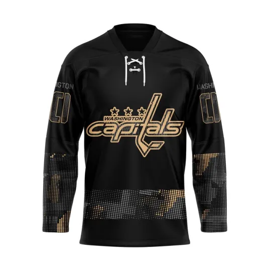 Discover Custom Washington Capitals Military Appreciation Lace Hockey Shirt Men's Gift