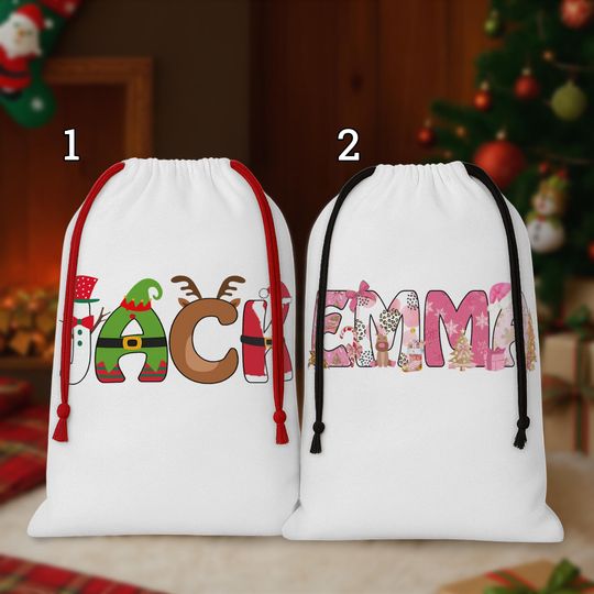 Discover Personalized Christmas For Baby, Christmas Baby Shower Bag, Custom Baby Initial, 1st Christmas Gift, Custom Name Alphabet Christmas Sack