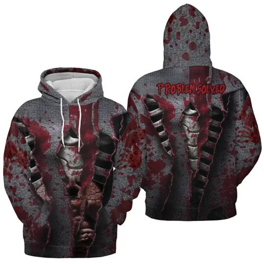 Discover Problem Solved Bloody Halloween Hoodie 3D - 3D Hoodie All Over Print