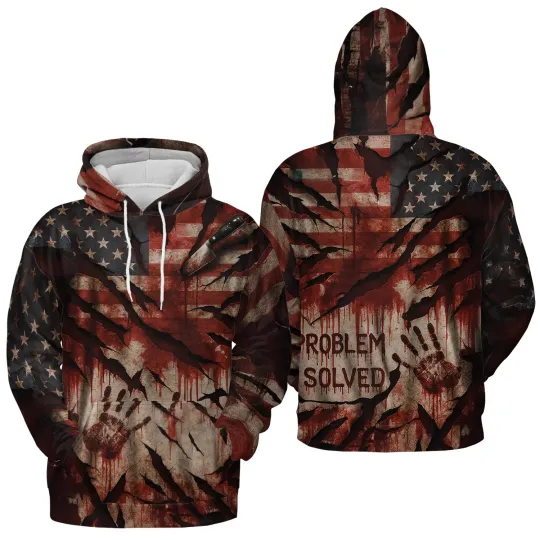 Discover Problem Solved Bloody Halloween Hoodie 3D - 3D Hoodie All Over Print