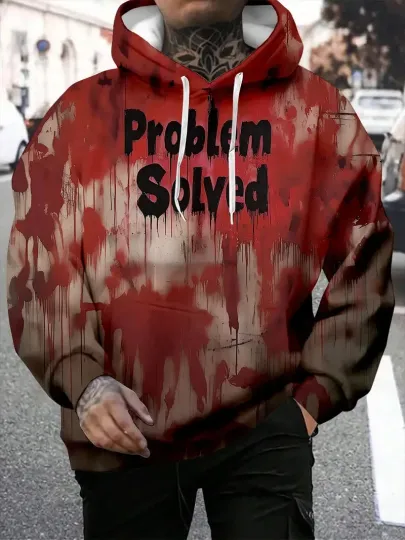Discover Blood Drip Print & PROBLEM SOLVED Hoodie - 3D All Over Print - Adult & Youth