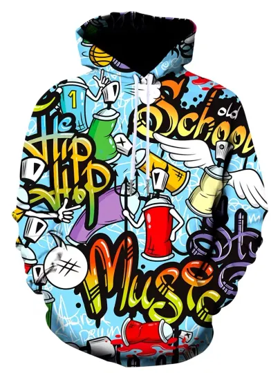 Discover All Over Cartoon Graffiti 3D All Over Print Hoodie
