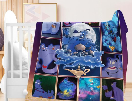 Aladdin Genie Blanket | Aladdin Magic Blanket Genie Princess Jasmine Blanket
