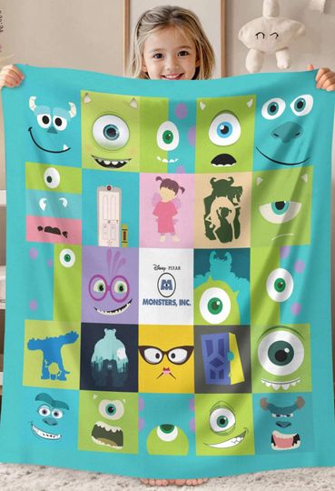 Discover Monsters University Blanket | Monsters Inc Fleece Blanket | James Sullivan Mike Sulley Throw Blanket | Birthday Christmas Gifts