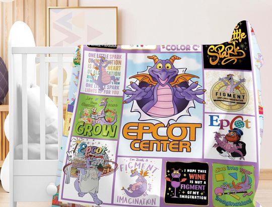 Discover Figment Epcot Festival Of Arts Sofa Throw Blanket | Fleece Blanket | Throw Blanket | Sofa Blanket | Figment Blanket | Purple Dragon Blanket