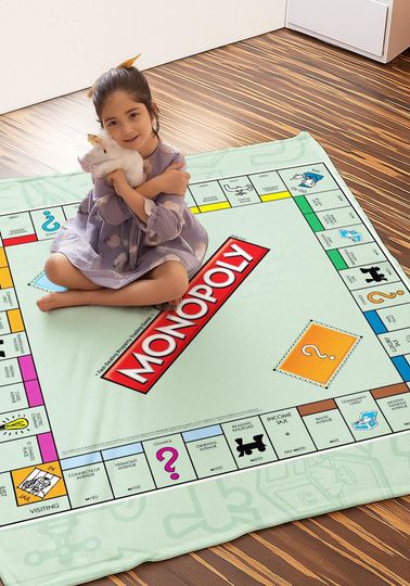 Discover Monopoly Game Blanket, Monopoly Blanket, Monopoly Board Game Fleece Blanket, Boardgame Lover Gifts