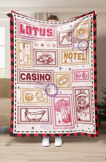 Discover Lotus Hotel & Casino Stamps Art Blanket, Camp Half Blood, Heroes Of Olympus, Percy Jackson and The Olympians, Bookish Gifts For Her