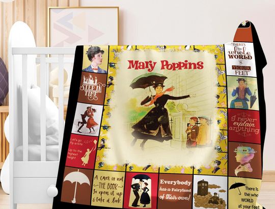 Discover Mary Poppins Fleece Blanket, Mary Poppins Bert Blanket for Bed Couch Sofa, Christmas Gifts, Vintage Movie Blanket