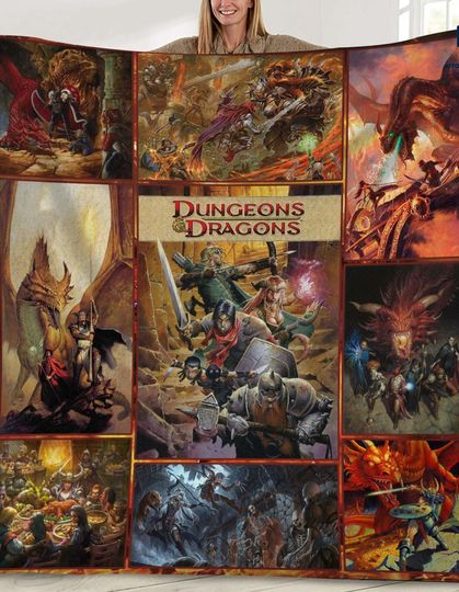 Dungeons & Dragons Blanket Merch | Dungeons Master Fleece Blanket | DND Fleece Blanket