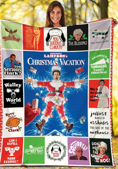 National Lampoon's Christmas Vacation Fleece Blanket Clark Griswold Blanket Cousin Eddie Blanket