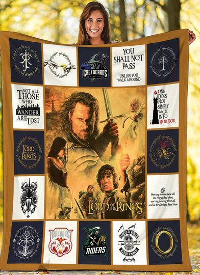 Discover Lord of the Rings Fleece Blanket, Lord of the Rings Movie Fan Gift, Throw Blanket for Couch Sofa, Home Decor, LOTR Gift, Lord Of The Rings