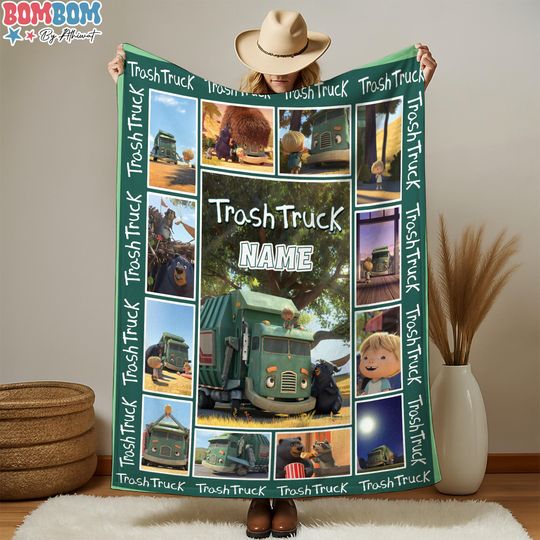 Discover Personalized Trash Truck Fleece Blanket, Disneyland Trash Truck Blanket, Gift For Kids, Pixar Cars Throw Blanket Couch, Disneyland Blanket